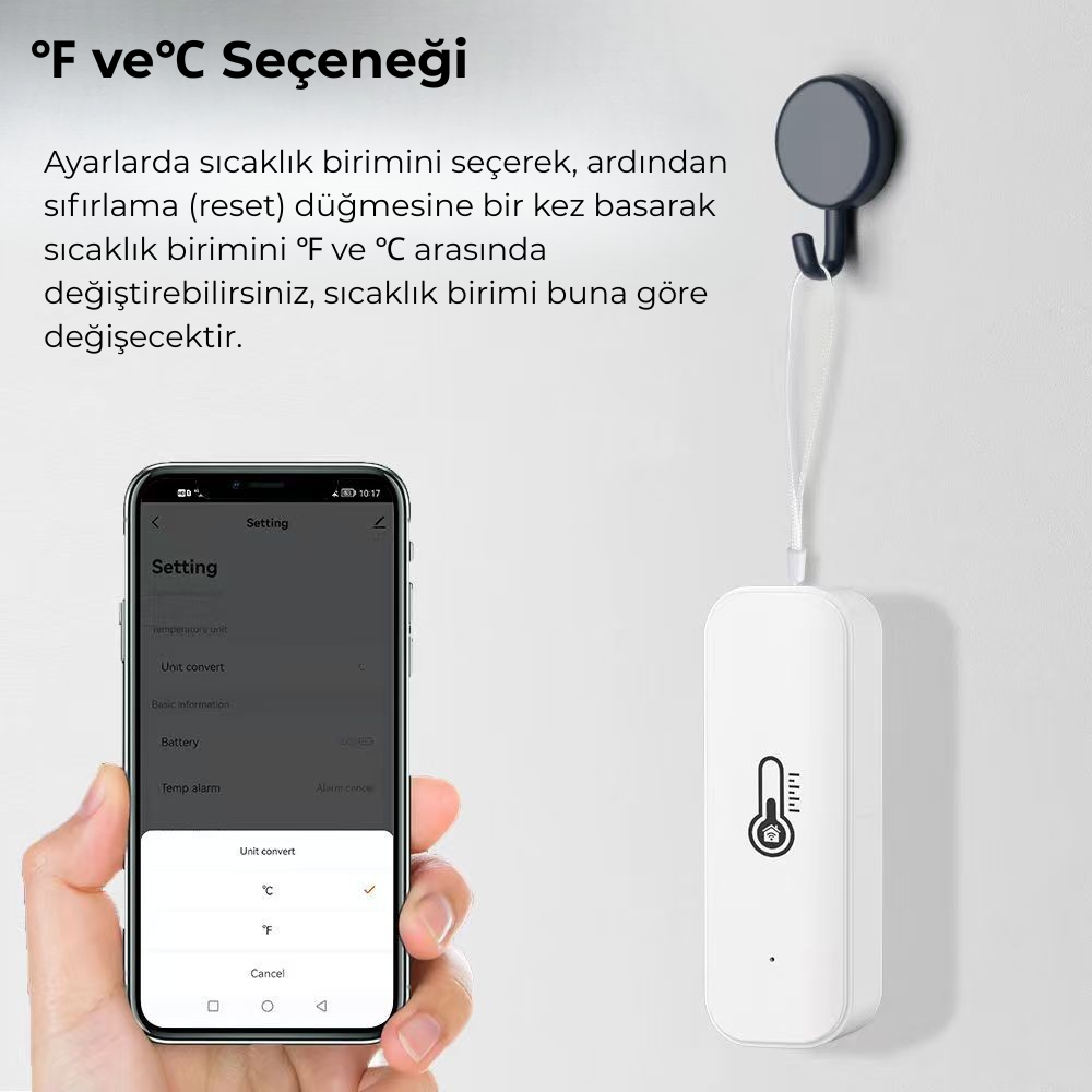 Tuya Uyumlu Sıcaklık ve Nem Sensörü - BV0220