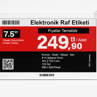 ESL Elektronik Raf Etiketi 7.5 inch Renkli